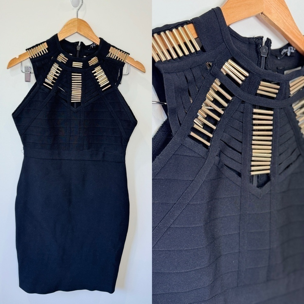 Fashion Nova Bandage Midi Black Dress (M)